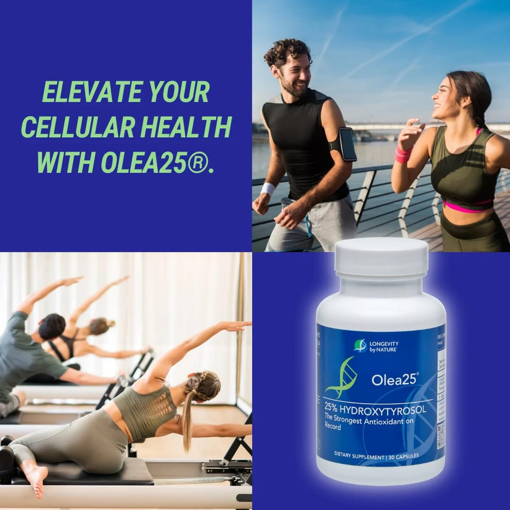Organic olive leaf extract capsules on white background