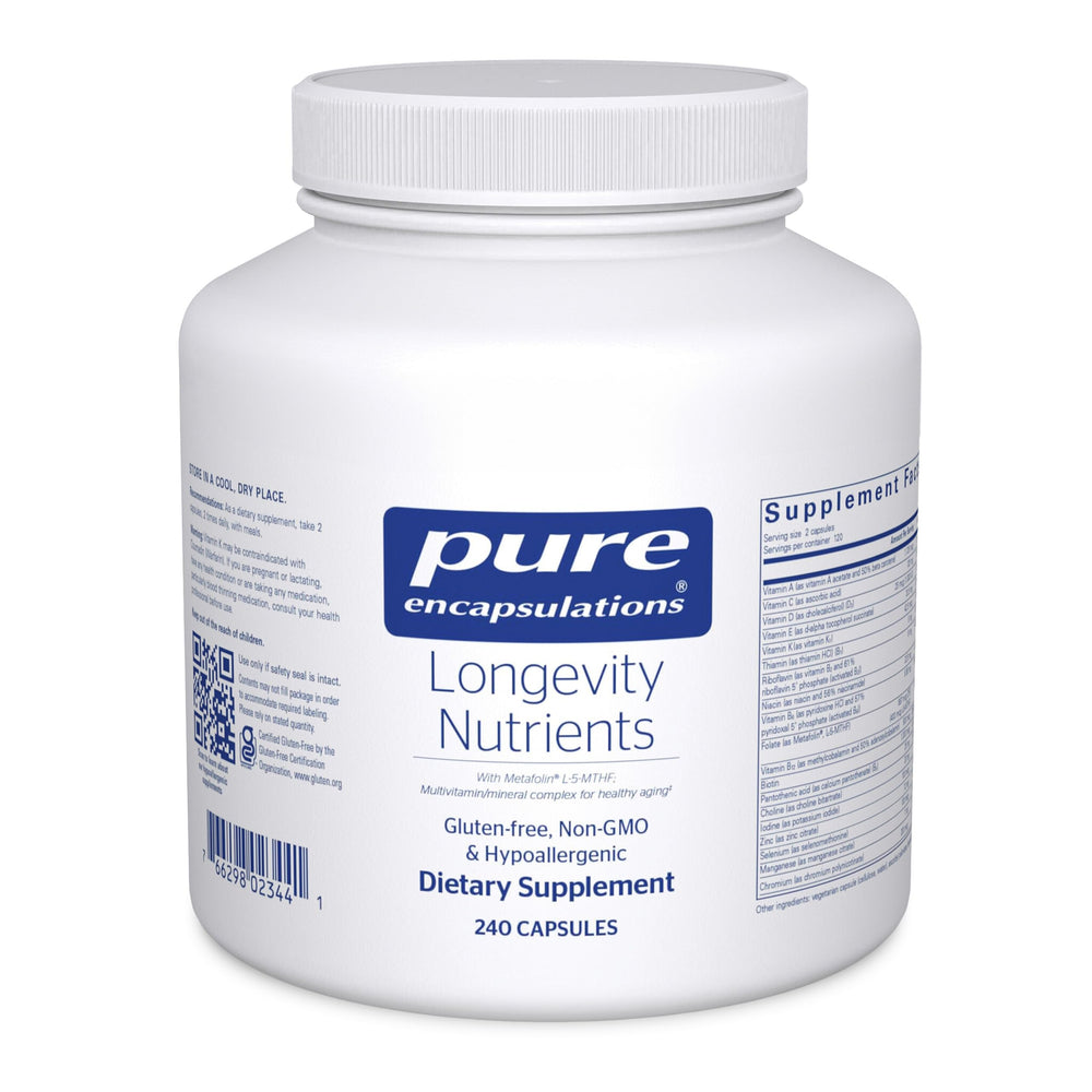Pure Encapsulations Longevity Nutrients bottle with label