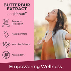 LongLifeNutri Butterbur Extract 100mg bottle label