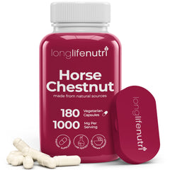 LongLifeNutri Horse Chestnut Extract 500mg bottle with 180 capsules