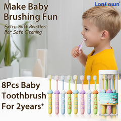 Happy kids brushing teeth with Lonlown toothbrushes