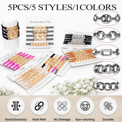 Loqpol metal beads hair ties feature rust-resistant beads for everyday wear.