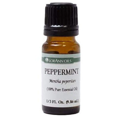 LorAnn Peppermint Oil bottle front view for flavoring and aromatherapy use.