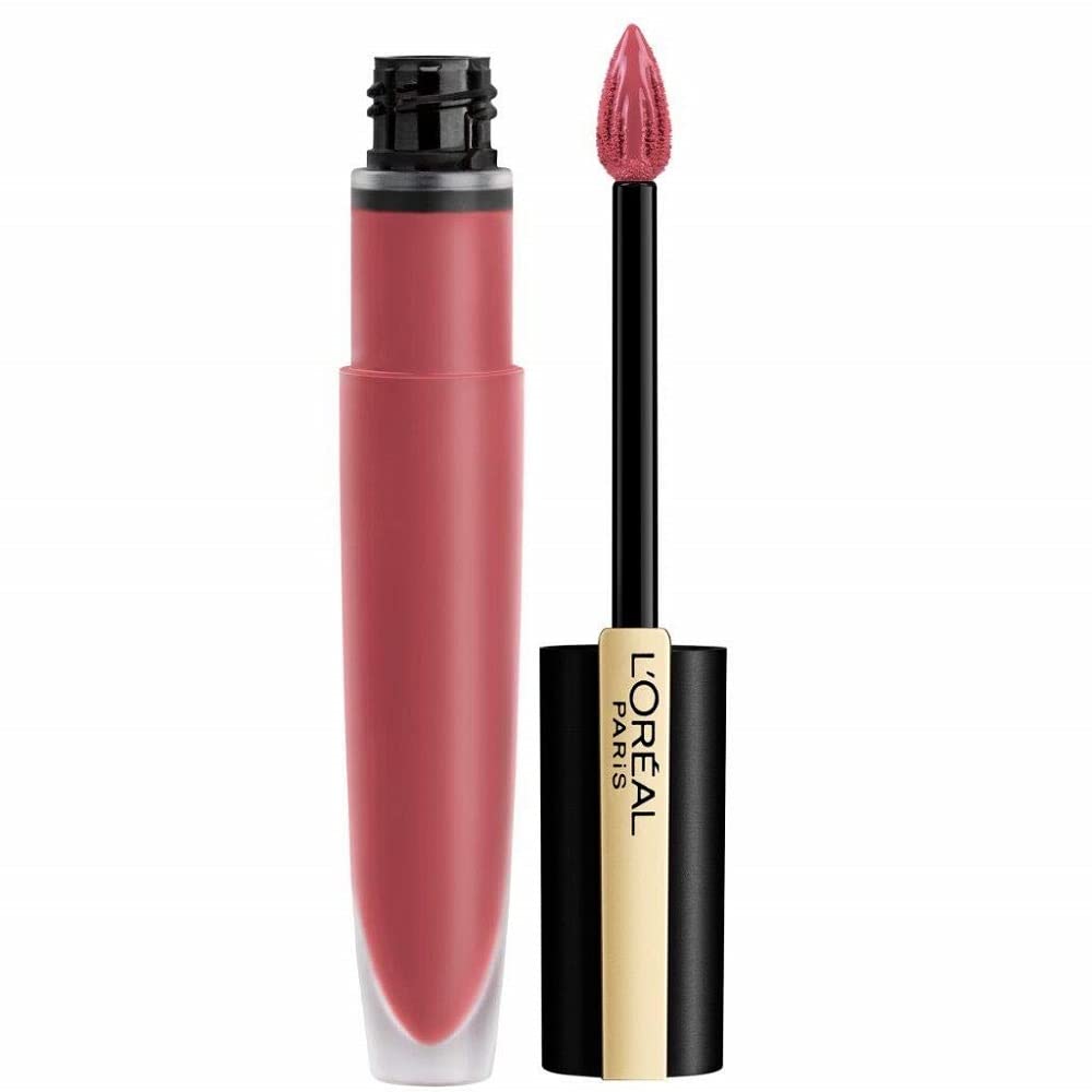 L’Oréal Paris Rouge Signature Parisian Sunset swatches show reds, pinks and nudes.