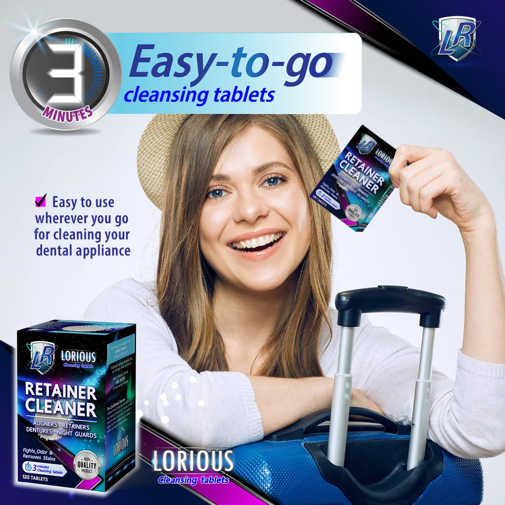 Tablet dissolving in water for dental appliance cleaning