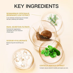 Loske Snail Mucin Serum being applied to clean skin for quick absorption.
