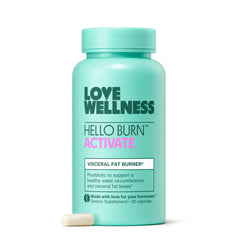 Love Wellness Hello Burn Activate bottle front view