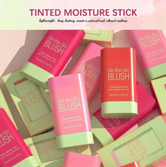 Lovelycat waterproof blush stick image highlights sweat-proof color.