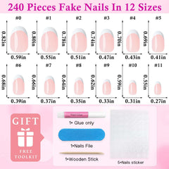 LoveOurHome nude press-on nails with French tip set for versatile results