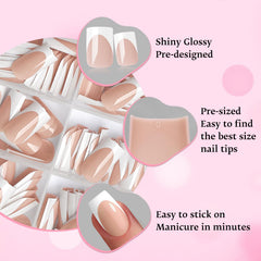 LoveOurHome French tip nails remove easily, helping protect natural nails.