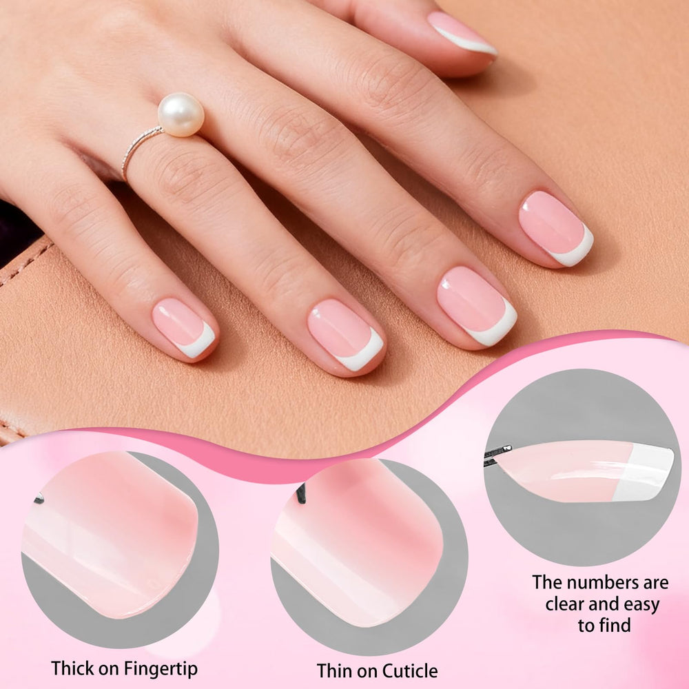 LoveOurHome durable nude and white nails resisting chipping in daily wear