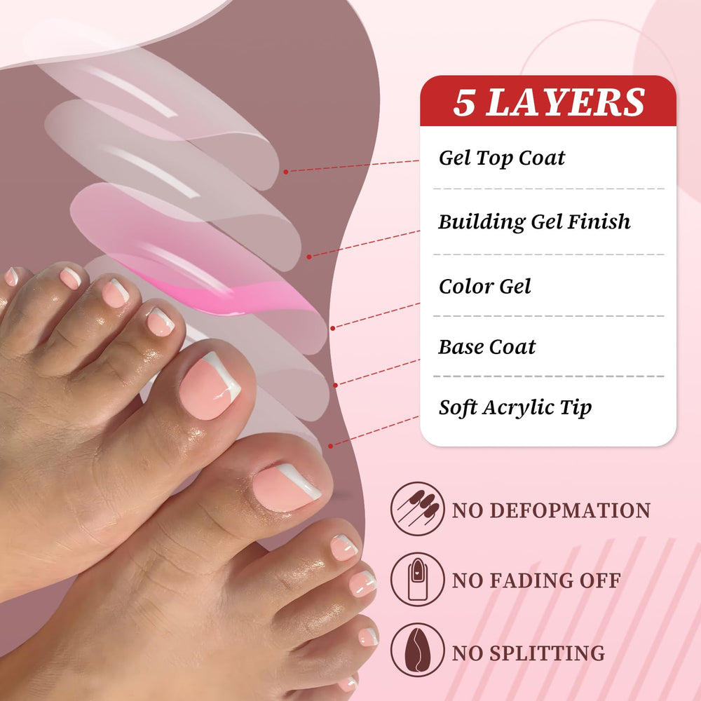 LoveOurHome French-tip toenails on feet give a polished look