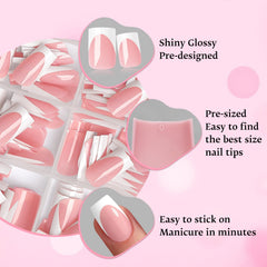 LoveOurHome long-wear white French tip nails for durable style
