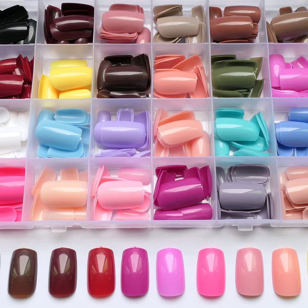 LoveOurHome medium-length square nails with sturdy tips for secure wear
