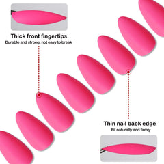 LoveOurHome reusable hot pink press‑on nails for multiple wears.