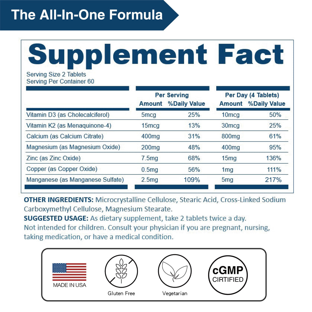 Supplement facts panel detail for LOVITA Calcium Citrate