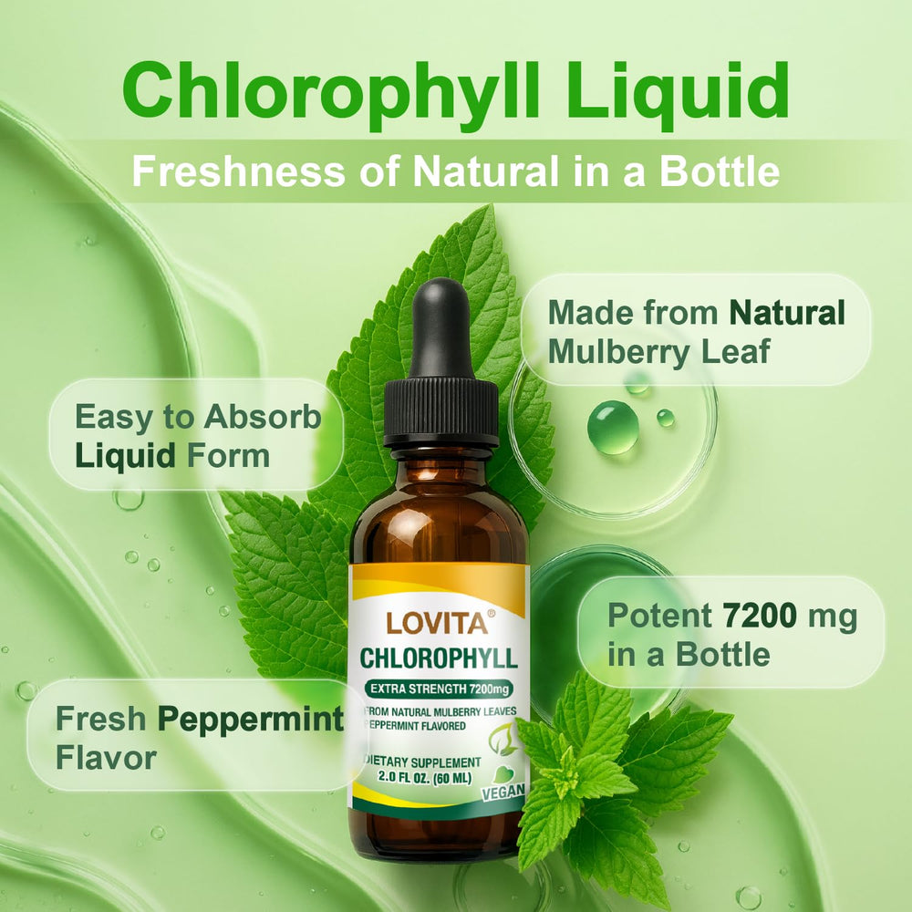 Glass dropper dispensing chlorophyll liquid into water