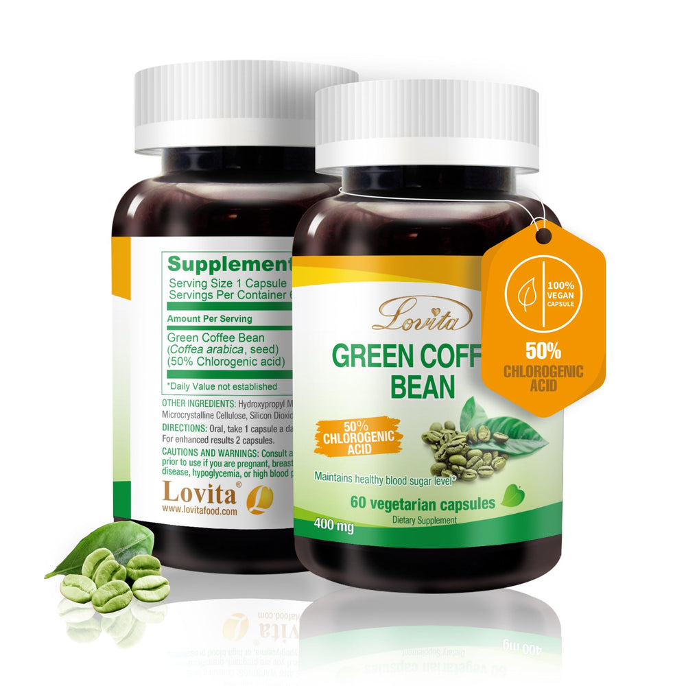 Front view of Lovita Green Coffee Bean Extract bottle