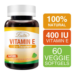 LOVITA Vitamin E 400 IU Softgels bottle with label