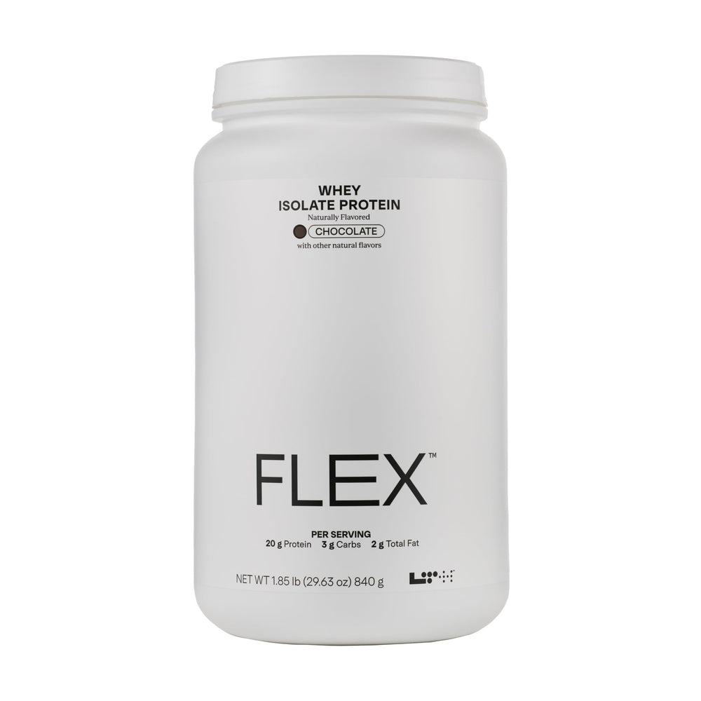 LTH Flex Whey Protein Isolate Chocolate flavor - 30 servings - front label