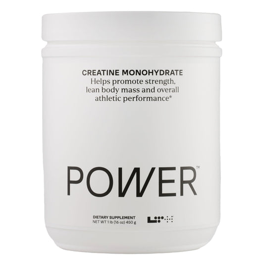 Front view of LTH Power Creatine Monohydrate 16 oz container