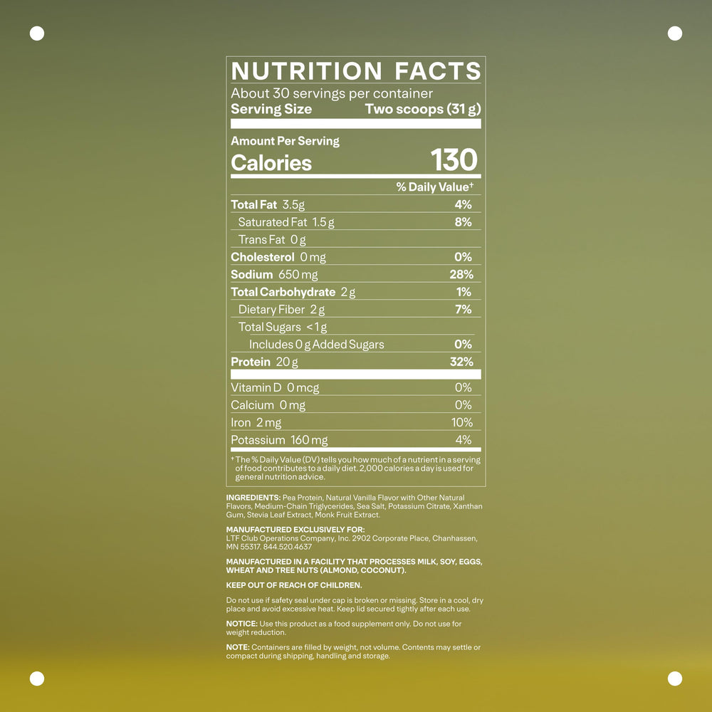 Graphic of ingredients and pea protein isolate origin