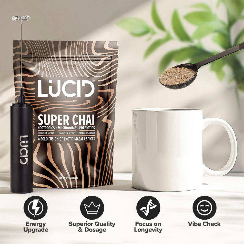 USA-made organic mushroom chai packaging