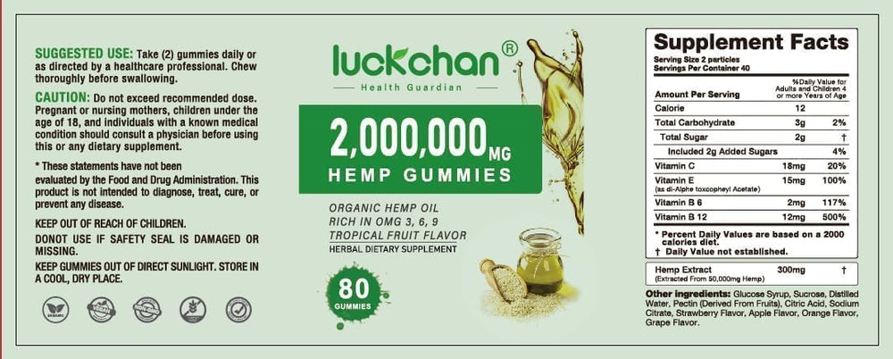 LUCKCHAN Hemp Gummies daily use for adults in a convenient format