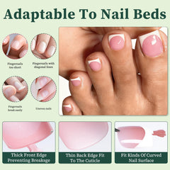 LuckForever 160pc toe nail press-ons offer quick at-home pedicure.