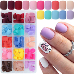 LuckForever kids press-on nails in red matte finish for at-home manicure convenience.