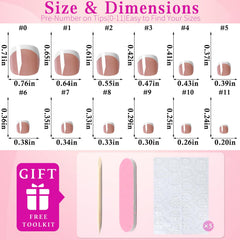 LuckForever brown square French tip nails close-up for versatile styling