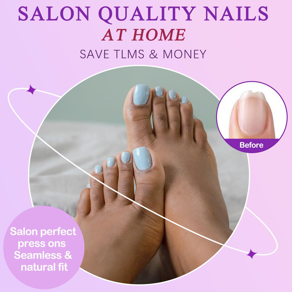LuckForever purple square toe nails for chic color pops at weddings or events