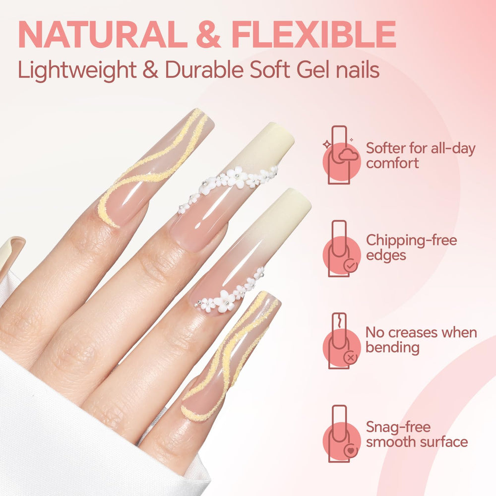 Luckyfairy clear matte finish nails with sophisticated look