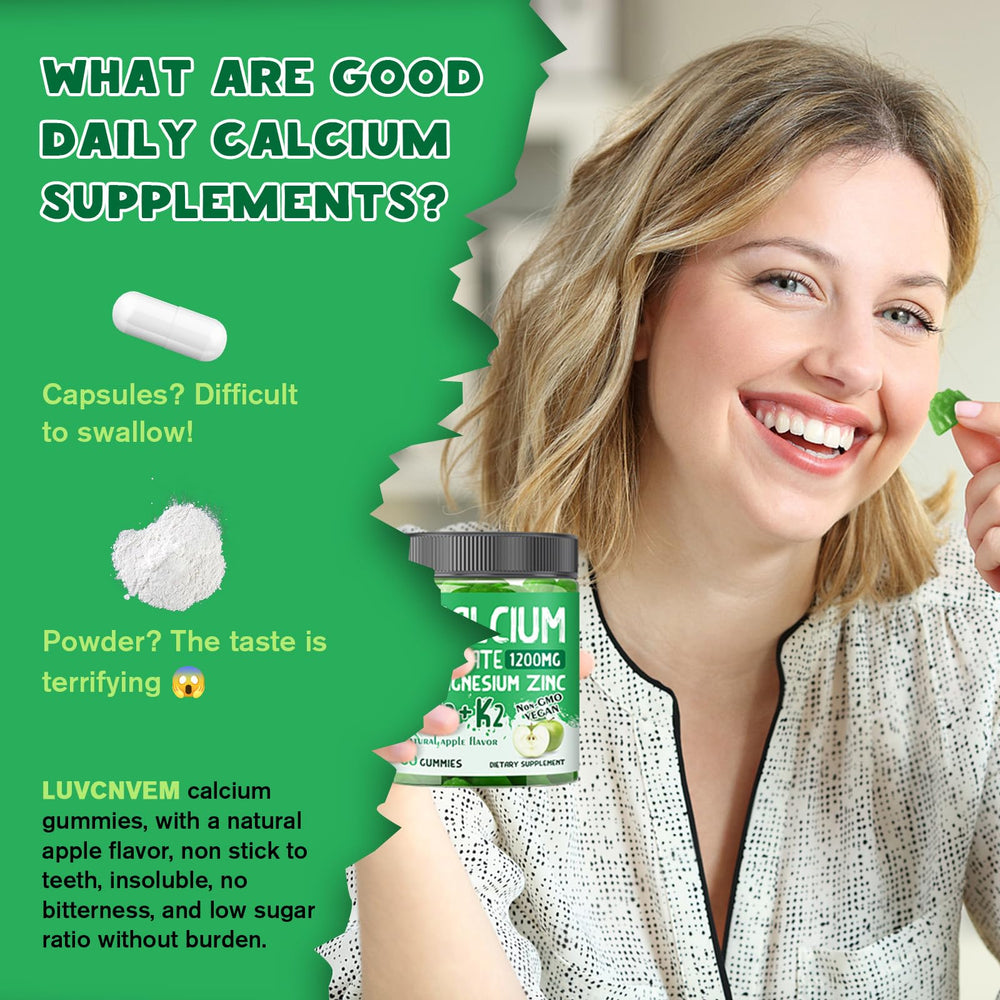 Ingredients: calcium citrate, magnesium, zinc, vitamin D3, and vitamin K2