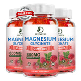 Front view of LUCNVEM Magnesium Glycinate Gummies Raspberry 60-count 3-pack