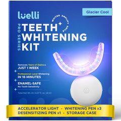 Luelli Teeth Whitening Kit Glacier Cool with LED tray and accessories