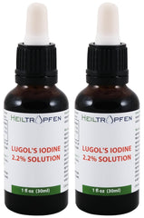 Two Lugol's iodine solution bottles in amber glass (2x1 fl oz / 2x30 ml)