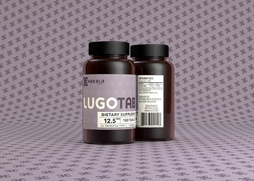LugoTab 12.5 mg bottle containing 180 tablets