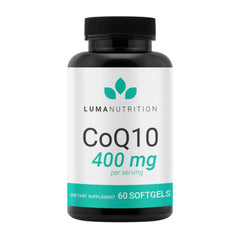 Luma Nutrition CoQ10 400mg softgels bottle – front view