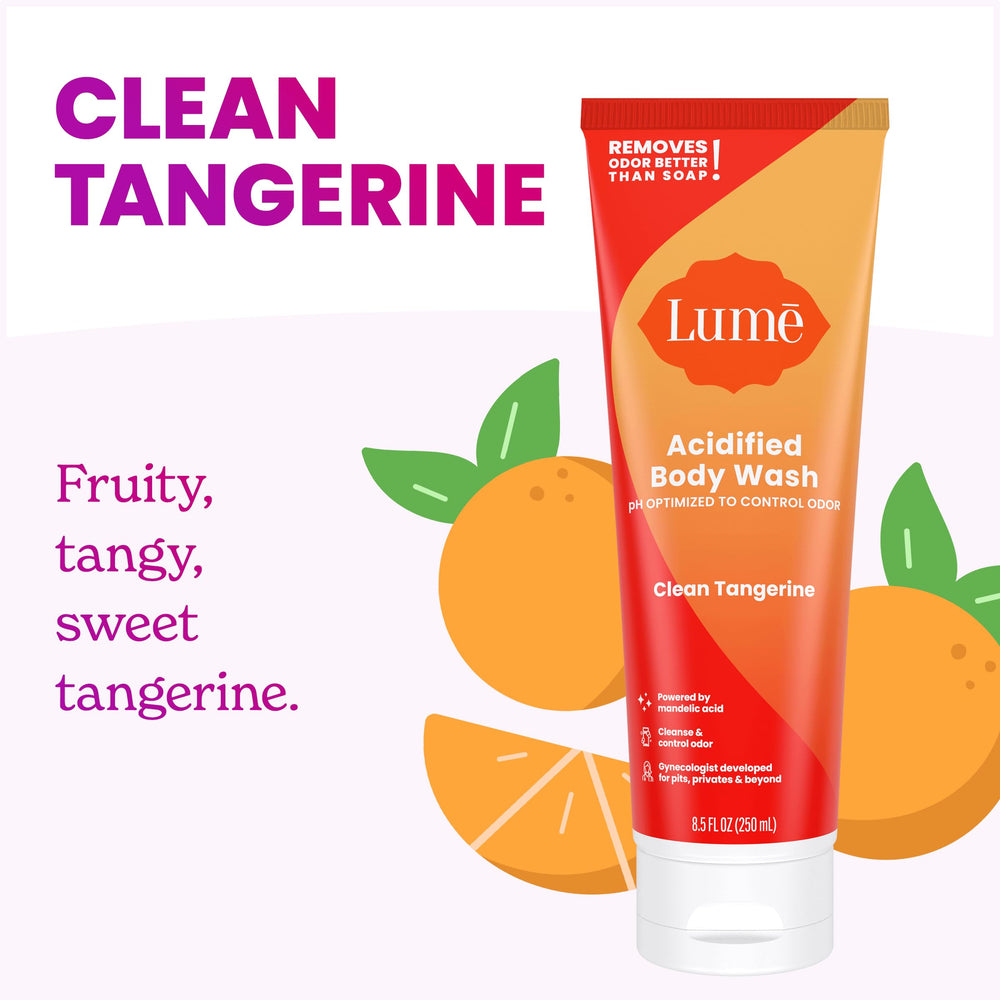 Lume Acidified Body Wash foamy lather closeup highlights skin-friendly pH balance