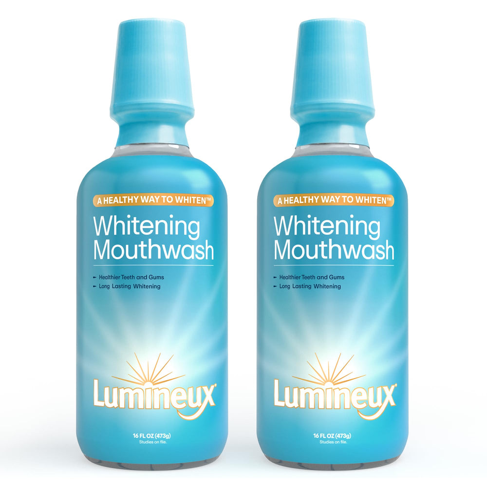 Front view of Lumineux Teeth Whitening Mouthwash 16 oz 2-pack