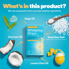 Close up of Lumineux whitening strips
