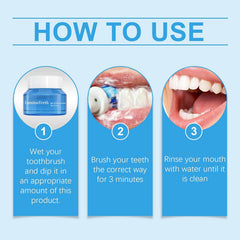 Brightened smile after using Lumino Teeth Deluxe Powder