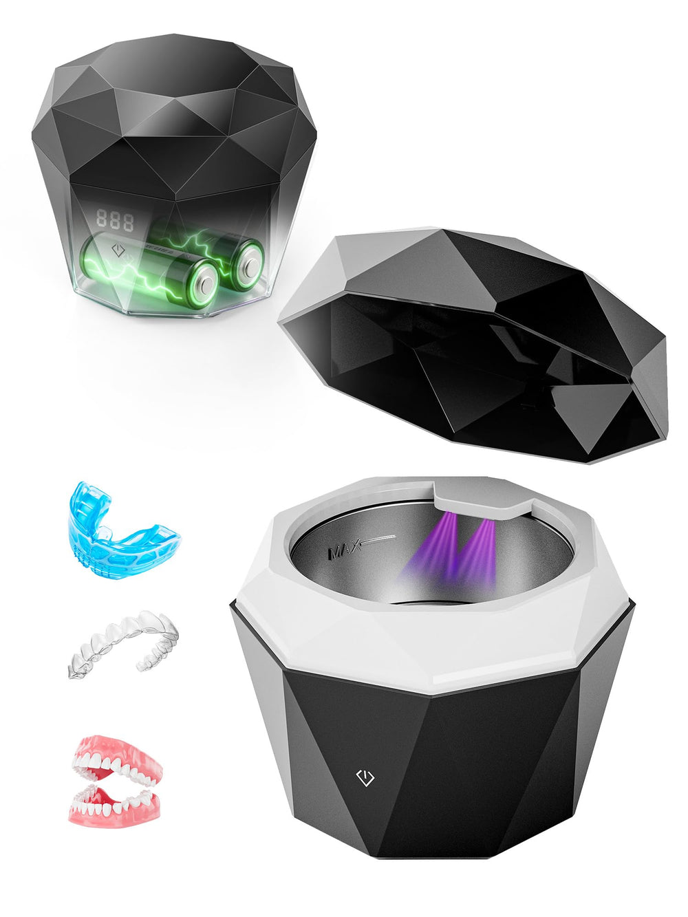 Front view of Lumyspace 15W Ultrasonic Retainer Cleaner