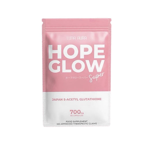 Label for Luna Aura Hope Glow 700mg 60 capsules