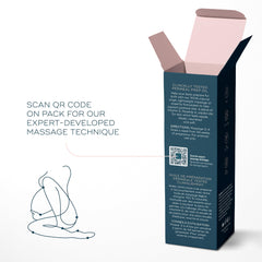 Usage guide showing how to apply Luna Birth Prep Massage Oil