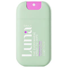 Luna Daily Body Cleansing Spray bottle front view for travel-friendly cleansing