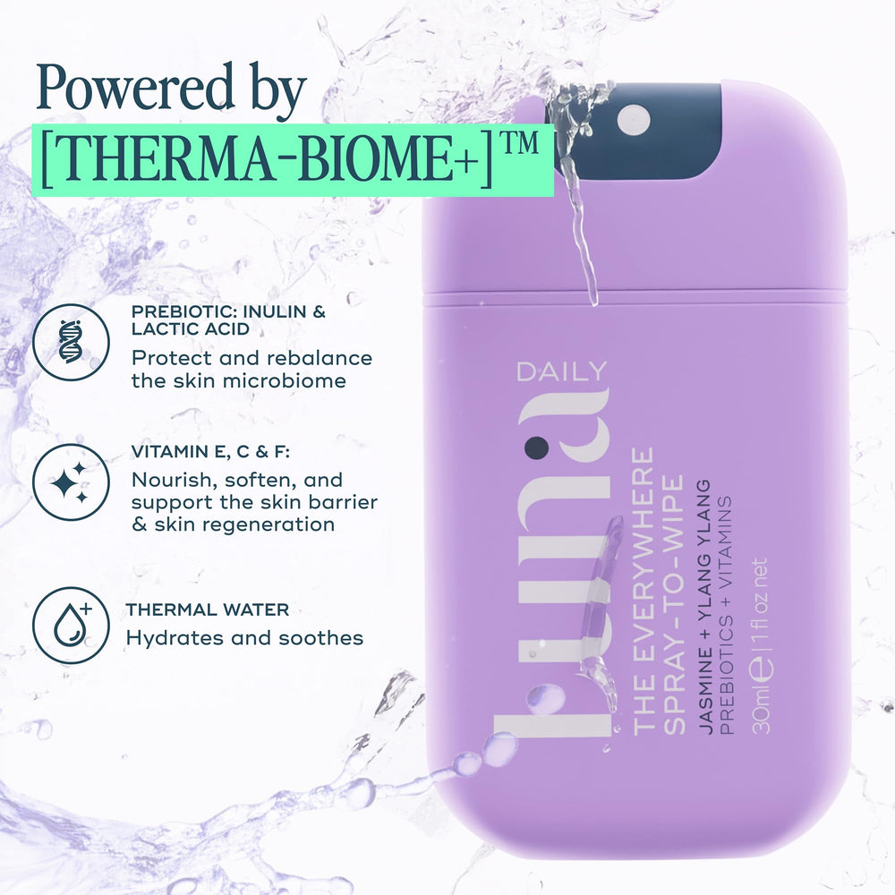 Luna Daily Mini Body Cleansing Spray scent of jasmine and ylang-ylang enhances daily routines