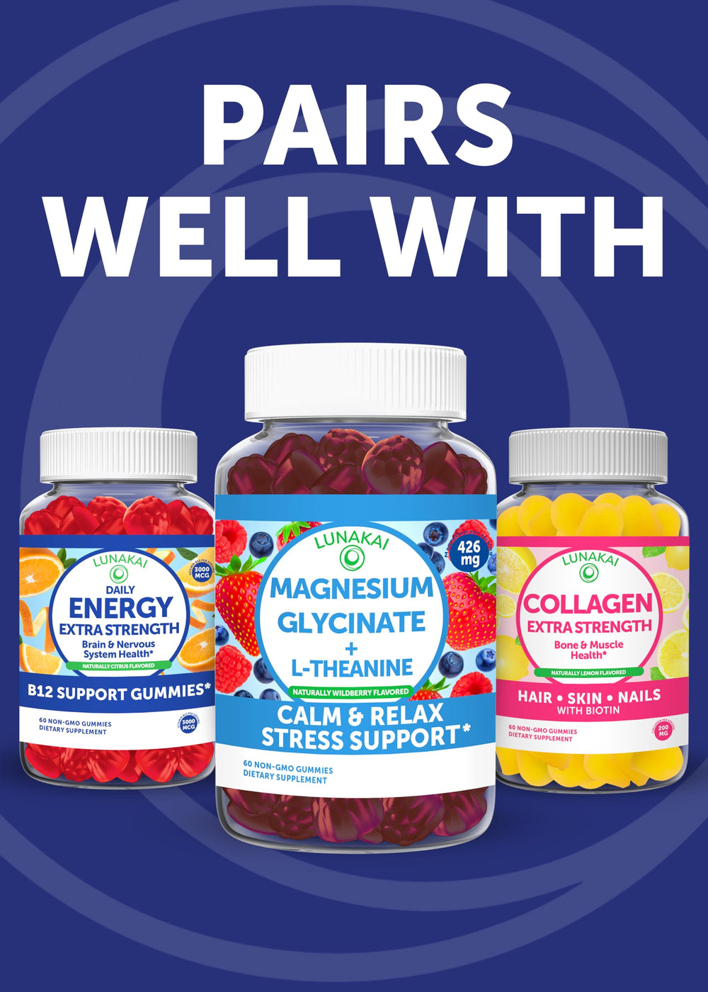 GMP-certified USA-made Lunakai creatine gummies packaging
