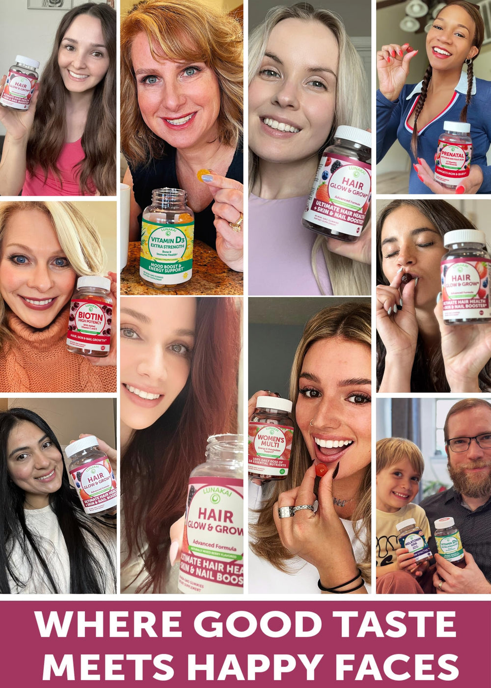 Vegan, gelatin-free Lunakai hair vitamins for hair growth